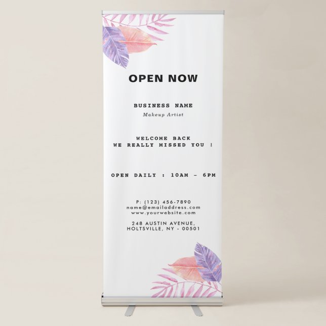 Elegant Tropical Interior Designer Retractable Banner (Front)