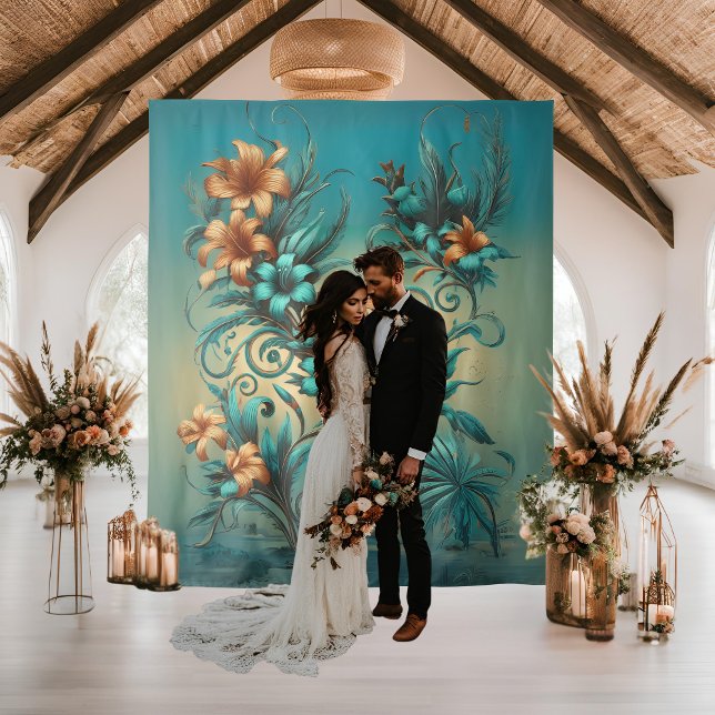 Elegant Tropical Iridescent Wedding Backdrop (Creator Uploaded)