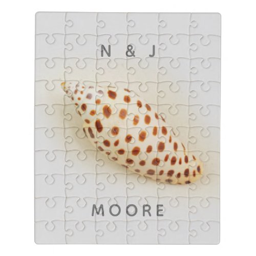 Elegant Tropical Junonia Florida Beach Shell Name Jigsaw Puzzle