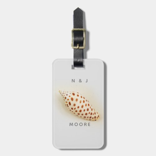 Elegant Tropical Junonia Florida Beach Shell Name Luggage Tag