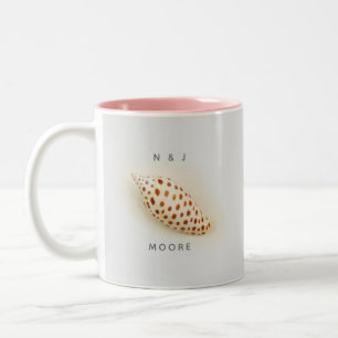 Elegant Tropical Junonia Florida Beach Shell Name Two-Tone Coffee Mug