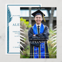 Elegant Tropical Leave Graduation Photo