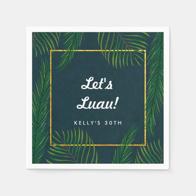 Elegant Tropical Luau Napkins (Front)