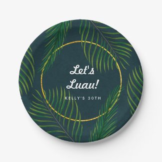 Elegant Tropical Luau Paper Plates