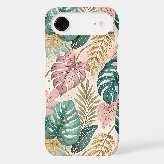 Elegant Tropical Monsteras Boho Case-Mate iPhone Case (Back)