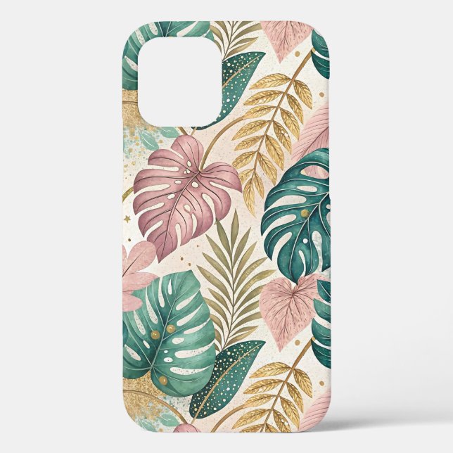 Elegant Tropical Monsteras Boho Case-Mate iPhone Case (Back)