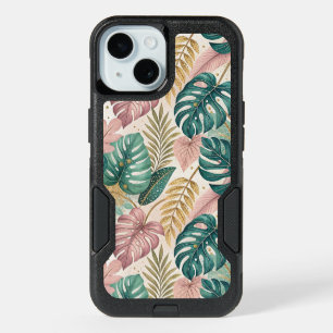 Elegant Tropical Monsteras Boho iPhone 15 Case