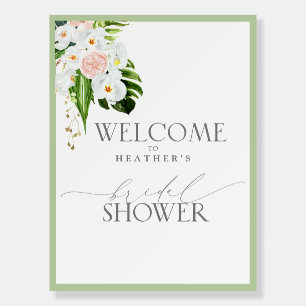 Elegant Tropical Orchid Watercolor Bridal Shower Foam Board