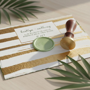 Elegant Tropical Palm Leaf Monogram Beach Wedding Wax Seal Stamp