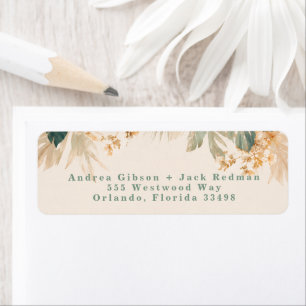 Elegant Tropical Palm Leaves Return Address Label