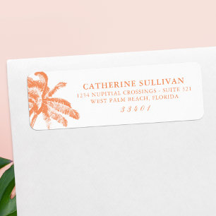 Elegant Tropical Palm Tree Address Label