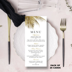 Elegant Tropical Palm Tree Beach Wedding Menu