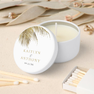 Elegant Tropical Palm Tree Beach Wedding Mini Candle Favors