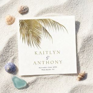 Elegant Tropical Palm Tree Beach Wedding Napkins