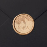 Elegant Tropical Palm Tree Beach Wedding Wax Seal Sticker<br><div class="desc">Celebrate in style with these elegant and very trendy wedding wax seal stickers. The design is easy to personalize with your own initials and your guests will be thrilled when they see this wax seals added to the matching wedding invitations & thank you cards. Matching wedding items can be found...</div>
