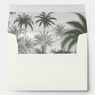 Elegant Tropical Palm Tree Jungle Foliage Wedding Envelope