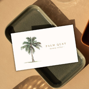 Elegant Tropical Palm Tree Vacation Beach Rental Business Card