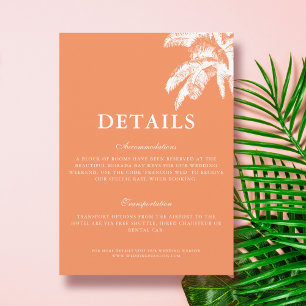 Elegant Tropical Palm Tree Wedding Details Enclosure Card