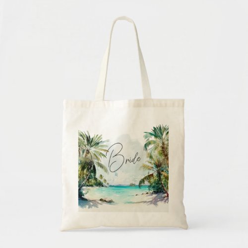 Elegant Tropical Palm Trees Bridal Shower Tote Bag