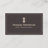 Elegant Tropical Pineapple Logo Business Card (Front)