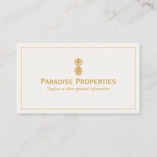 Elegant Tropical Pineapple Logo Business Card