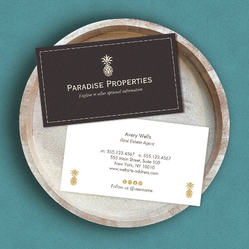 Customizable Pineapple Business Card