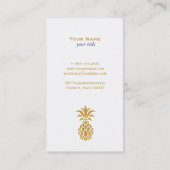 Elegant Tropical Pineapple Logo Business Card (Back)