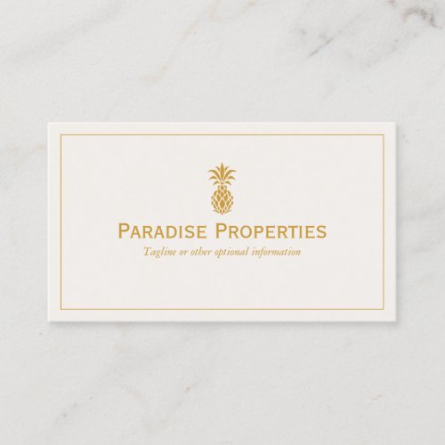 Elegant Tropical Pineapple Logo Business Card