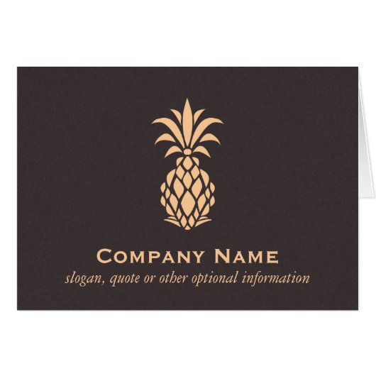 Elegant Tropical Pineapple Logo Cards (Front Horizontal)