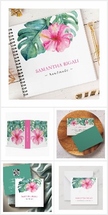 Elegant Tropical Pink Floral Business Marketing