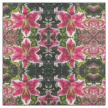 Elegant tropical pink flowers classic lily fabric