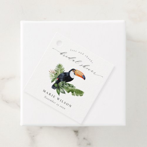 Elegant Tropical Rainforest Toucan Bridal Shower Favor Tags