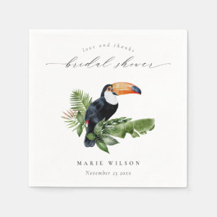 Elegant Tropical Rainforest Toucan Bridal Shower Napkins