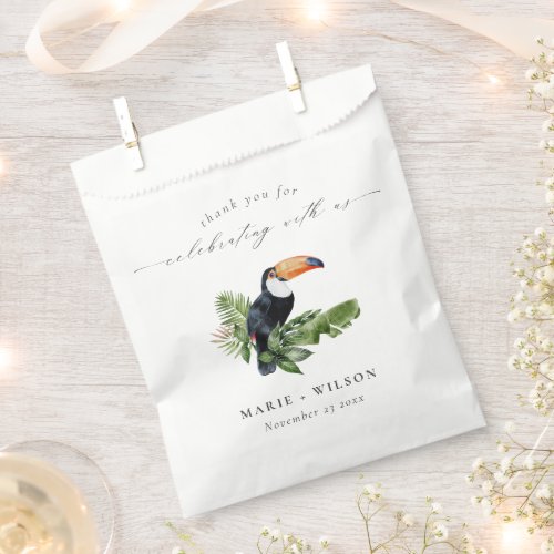 Elegant Tropical Rainforest Toucan Wedding Favor Bag