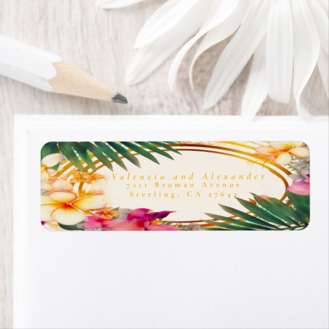 Elegant Tropical Return Address  Label (Insitu)