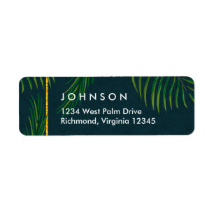 Elegant Tropical Return Address Labels