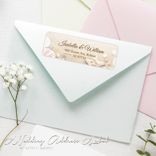 Elegant Tropical Starfish Beach Wedding Address Label