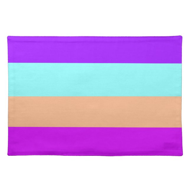 Elegant Tropical Striped Cloth Placemat (Front)