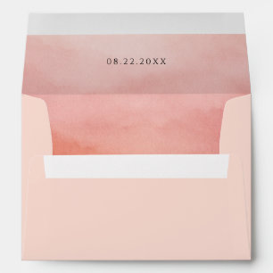 Elegant Tropical Sunset Watercolor Wedding Envelope