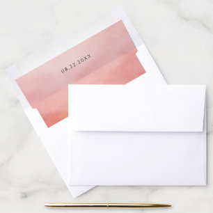 Elegant Tropical Sunset Watercolor Wedding Envelope Liner