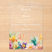 Elegant Tropical Watercolor Floral Wedding 
