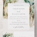 Elegant Tropical Watercolor Palm Trees Wedding All In One Invitation ...