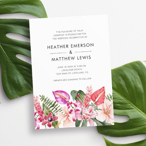 Elegant Tropical Wedding Invitation