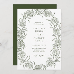 Elegant Tropical Wedding Invitation