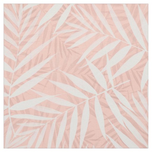 Elegant tropical white palm leaves paint fabric
