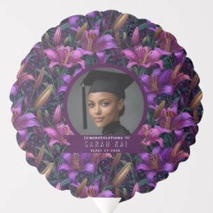 Elegant Tropical Wildflower Husband Graduation Balloon