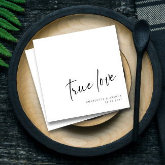 Elegant True Love Hand Lettered Engagement Wedding