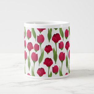 Elegant Tulip and Rose Floral Flowers Photography Giant Coffee Mug