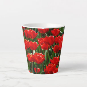 Elegant Tulip and Rose Floral Flowers Photography Latte Mug