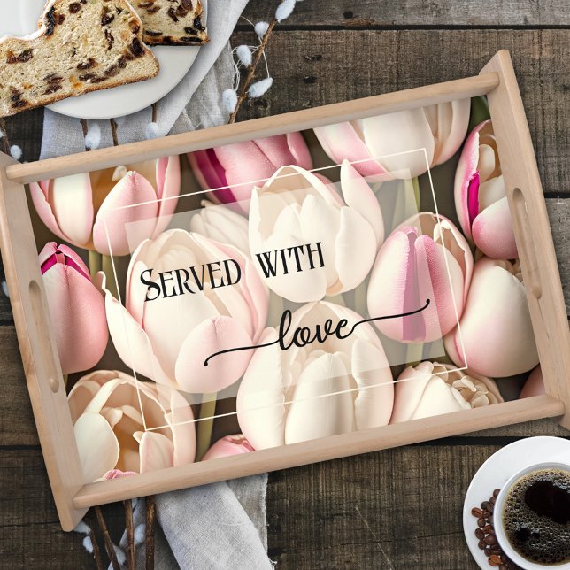 Elegant Tulip Art Spring Summer Serving Tray (Creator Uploaded)
